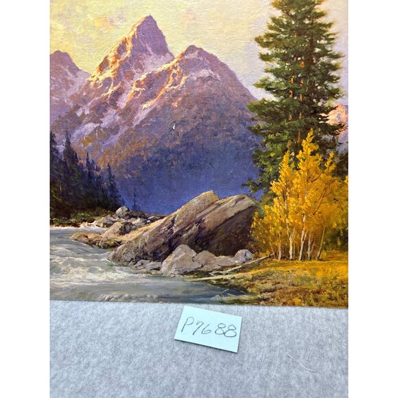 Robert Wood 1956 Grand Teton Litho Landscape Artwork 14"x11" - Picture 15 of 15